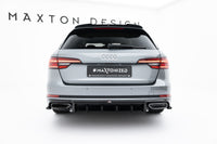 Maxton Design vložka zadního nárazníku pro Audi A4 B9, černý lesklý plast ABS, Avant / Sedan, vč. S-Line