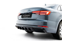 Maxton Design vložka zadního nárazníku ver.2 pro Audi A4 B9, černý lesklý plast ABS, S-Line Sedan, S-Line Avant