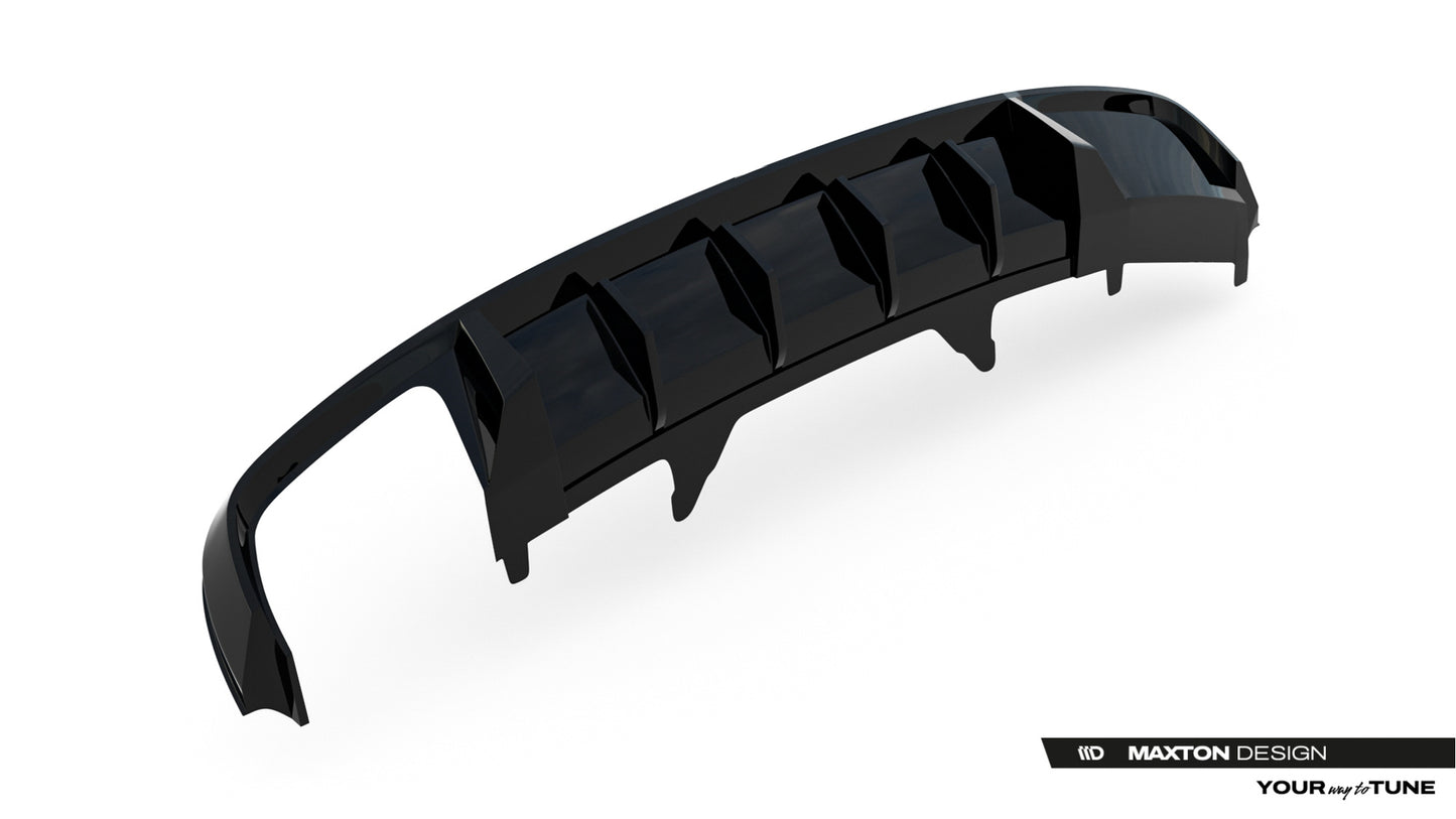 Maxton Design vložka zadního nárazníku ver.2 pro Audi A4 B9, černý lesklý plast ABS, S-Line Sedan, S-Line Avant