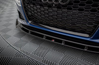 Maxton Design spoiler pod přední nárazník pro Audi A4 B9 Competition, černý lesklý plast ABS