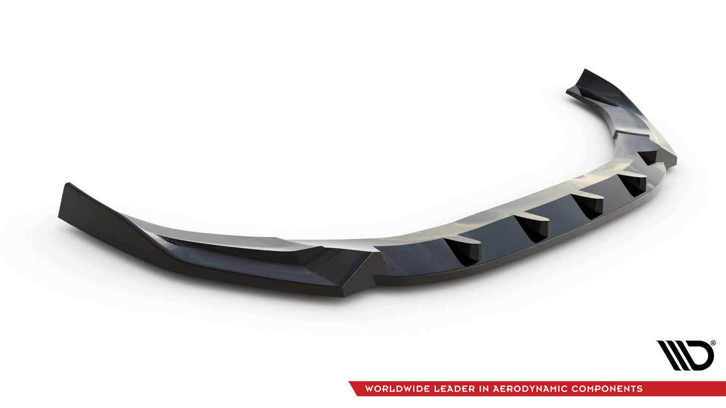 Maxton Design spoiler pod přední nárazník pro Audi A4 B9 Competition, černý lesklý plast ABS