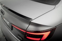 Maxton Design prodloužení spoileru pro Audi A4 B9, černý lesklý plast ABS, sedan