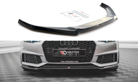 Maxton Design spoiler pod přední nárazník ver.4 pro Audi A4 B9, černý lesklý plast ABS, S-Line