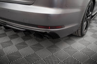 Maxton Design vložka zadního nárazníku pro Audi A4 B9, černý lesklý plast ABS, S-Line Sedan / S-Line Avant, verze s jednoduchou koncovkou na obou stranách