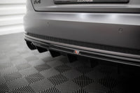 Maxton Design vložka zadního nárazníku pro Audi A4 B9, černý lesklý plast ABS, S-Line Sedan / S-Line Avant, verze s jednoduchou koncovkou na obou stranách