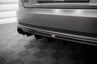 Maxton Design vložka zadního nárazníku pro Audi A4 B9, černý lesklý plast ABS, S-Line Sedan / S-Line Avant, verze s dvojitou koncovkou na jedné straně