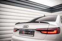 Maxton Design prodloužení spoileru pro Audi A4 B9 FL, černý lesklý plast ABS