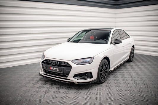 Maxton Design spoiler pod přední nárazník pro Audi A4 B9 FL, černý lesklý plast ABS
