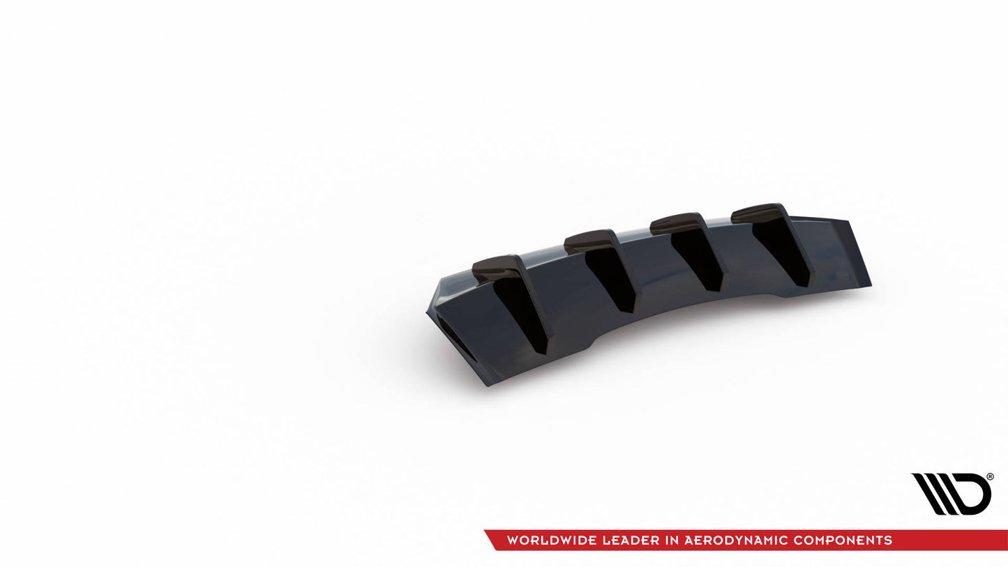 Maxton Design vložka zadního nárazníku pro Audi A4 B9 FL, černý lesklý plast ABS