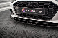 Maxton Design spoiler pod přední nárazník pro Audi A4 B9 FL, černý lesklý plast ABS, S-Line