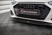 Maxton Design spoiler pod přední nárazník ver.2 pro Audi A4 B9 FL, černý lesklý plast ABS, S-Line