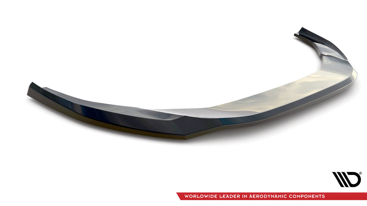 Maxton Design spoiler pod přední nárazník ver.2 pro Audi A4 B9 FL, černý lesklý plast ABS, S-Line