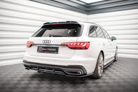 Maxton Design středový spoiler pod zadní nárazník s žebrováním pro Audi A4 B9 FL, černý lesklý plast ABS, S-Line