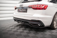 Maxton Design středový spoiler pod zadní nárazník s žebrováním pro Audi A4 B9 FL, černý lesklý plast ABS, S-Line