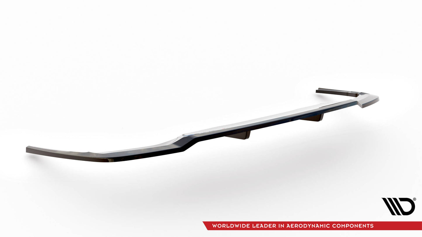 Maxton Design středový spoiler pod zadní nárazník s žebrováním pro Audi A4 B9 FL, černý lesklý plast ABS, S-Line