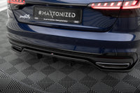 Maxton Design středový spoiler pod zadní nárazník s žebrováním v.2 pro Audi A4 B9 FL, černý lesklý plast ABS, S-Line