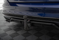 Maxton Design středový spoiler pod zadní nárazník s žebrováním v.2 pro Audi A4 B9 FL, černý lesklý plast ABS, S-Line
