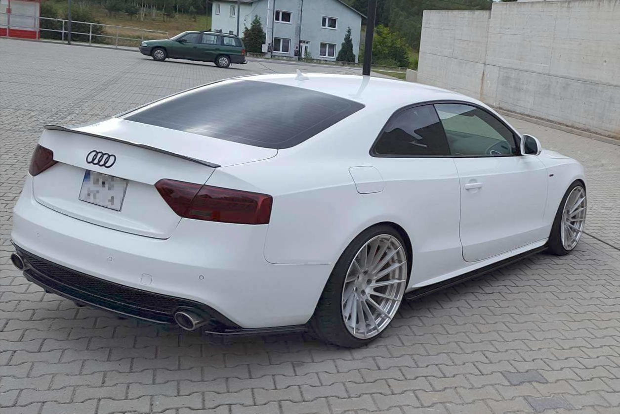 Maxton Design boční difuzory pod zadní nárazník pro Audi A5 8T, černý lesklý plast ABS, facelift, S-Line, Coupe