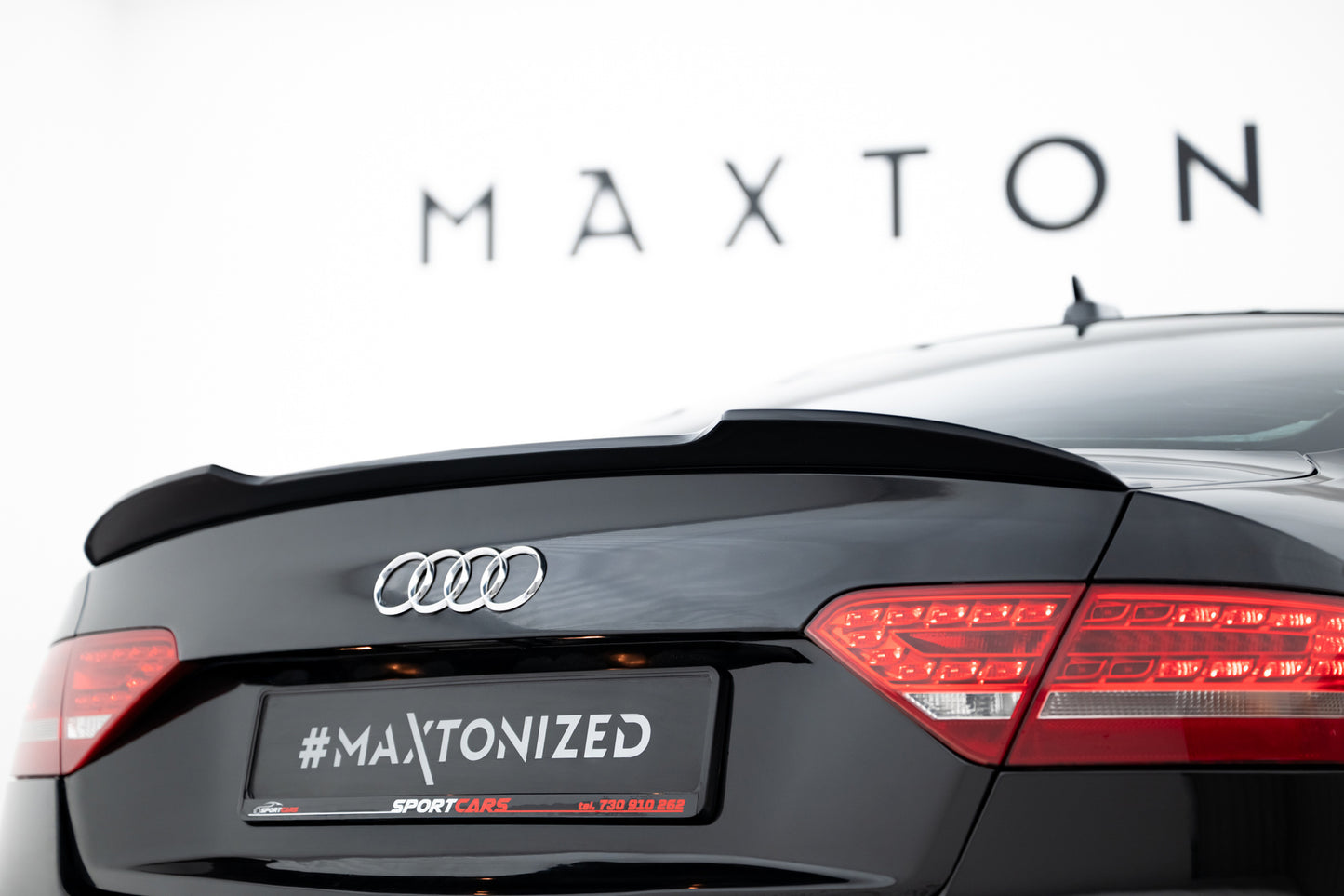 Maxton Design prodloužení spoileru pro Audi A5, S5 8T, černý lesklý plast ABS, Coupe