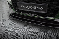 Maxton Design spoiler pod přední nárazník ver.1 pro Audi RS4 B9, černý lesklý plast ABS