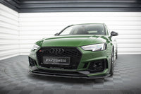 Maxton Design spoiler pod přední nárazník ver.2 pro Audi RS4 B9, černý lesklý plast ABS