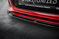 Maxton Design spoiler pod přední nárazník pro Audi RS4 B9 FL, černý lesklý plast ABS