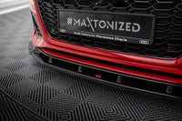 Maxton Design spoiler pod přední nárazník ver.2 pro Audi RS4 B9 FL, černý lesklý plast ABS