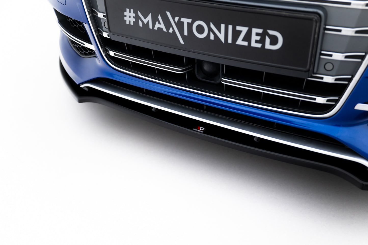 Maxton Design spoiler pod přední nárazník ver.2 pro Audi A3 8V, černý lesklý plast ABS, S-Line Sedan/Cabrio