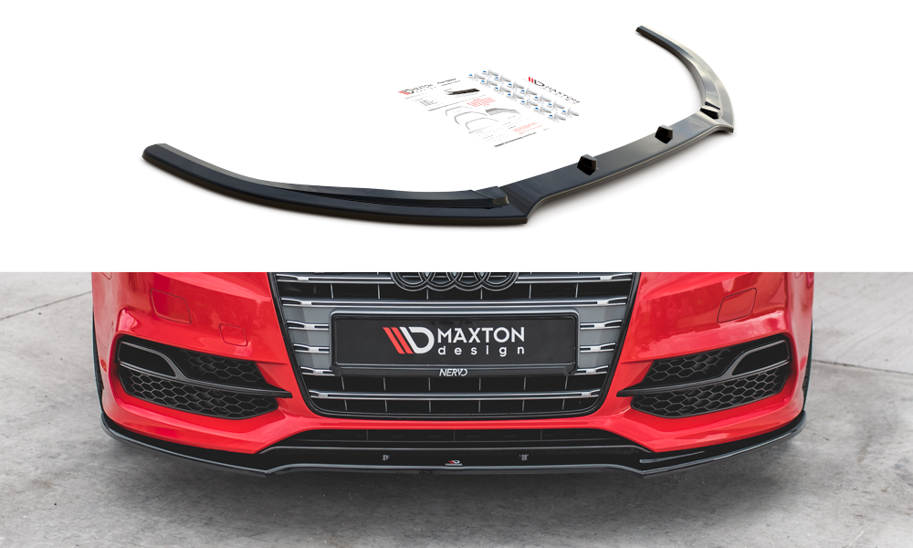 Maxton Design spoiler pod přední nárazník ver.2 pro Audi A3 8V, plast ABS bez povrchové úpravy, S-Line Sedan/Cabrio