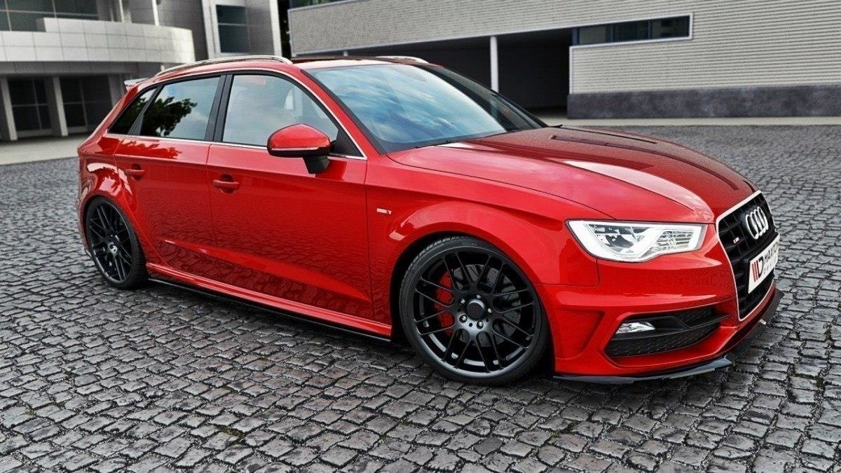 Maxton Design difuzory pod boční prahy pro Audi A3, S3 8V, 8V FL, plast ABS bez povrchové úpravy, Sportback