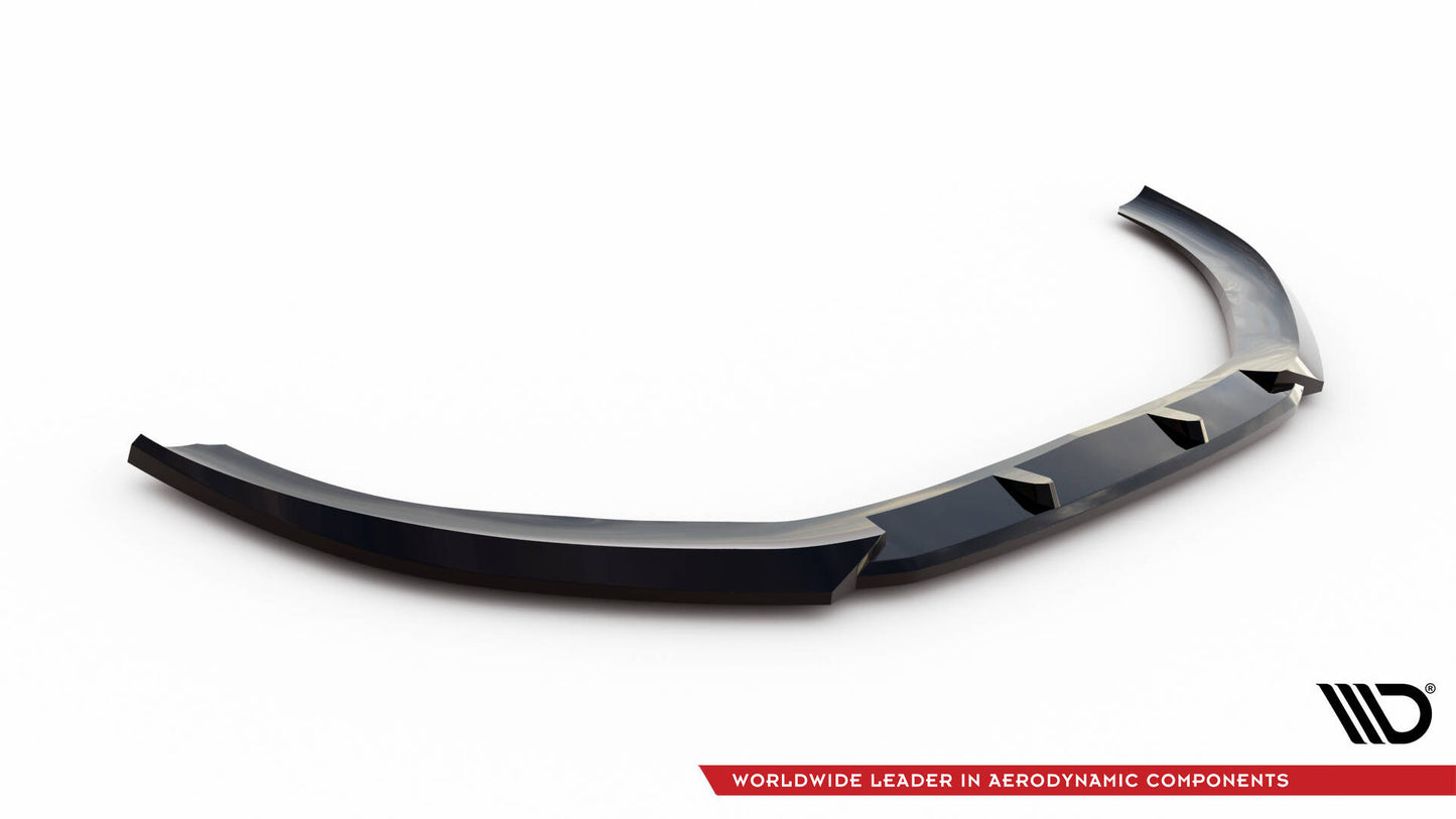Maxton Design spoiler pod přední nárazník ver.2 pro Audi A3 8V, černý lesklý plast ABS, S-line Sportback/S-line Hatchback