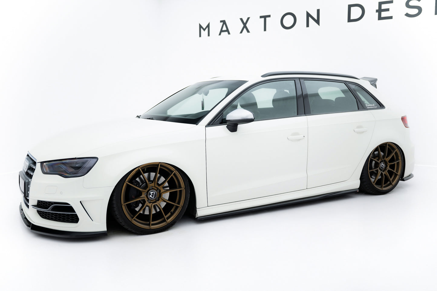 Maxton Design difuzory pod boční prahy pro Audi A3 8V, černý lesklý plast ABS, Sportback S-Line