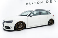 Maxton Design difuzory pod boční prahy pro Audi A3 8V, černý lesklý plast ABS, Sportback S-Line