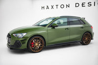 Maxton Design difuzory pod boční prahy ver.3 pro Audi A3 8Y Facelift, černý lesklý plast ABS, S-Line / S-Line Sedan