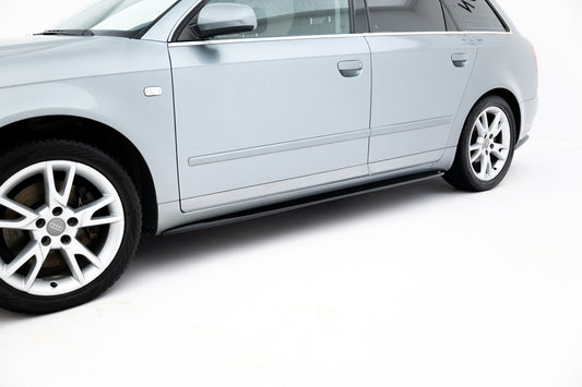 Maxton Design difuzory pod boční prahy pro Audi A4 B7, černý lesklý plast ABS