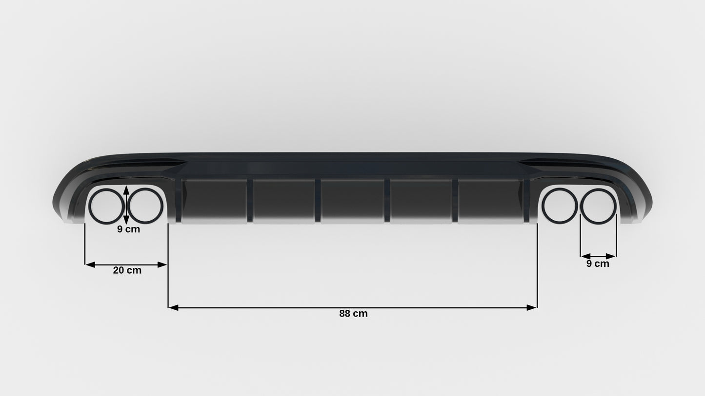 Maxton Design vložka zadního nárazníku pro Audi S4 B8, černý lesklý plast ABS, Sedan