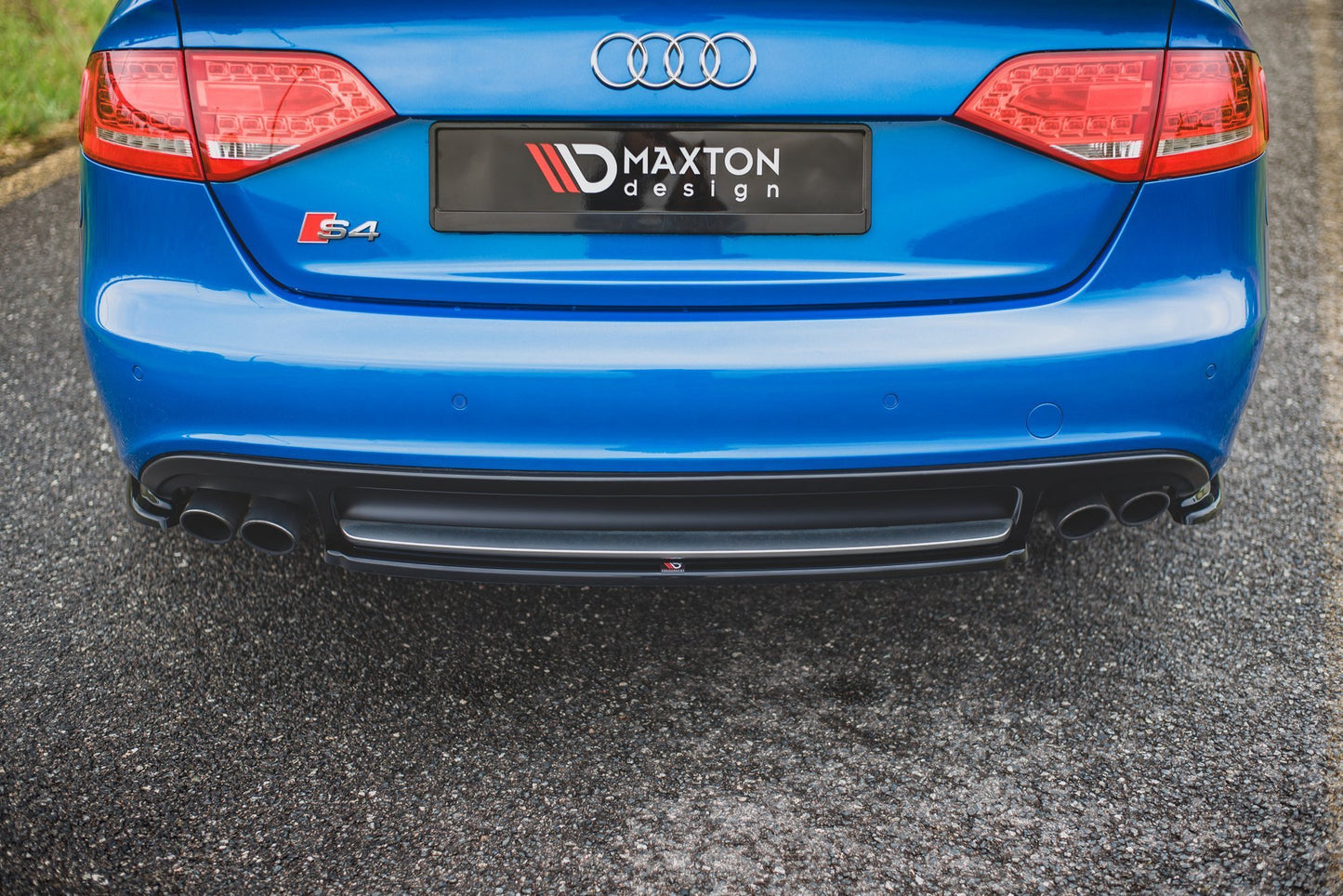 Maxton Design boční difuzory pod zadní nárazník pro Audi A4 B8, černý lesklý plast ABS, S-Line Sedan