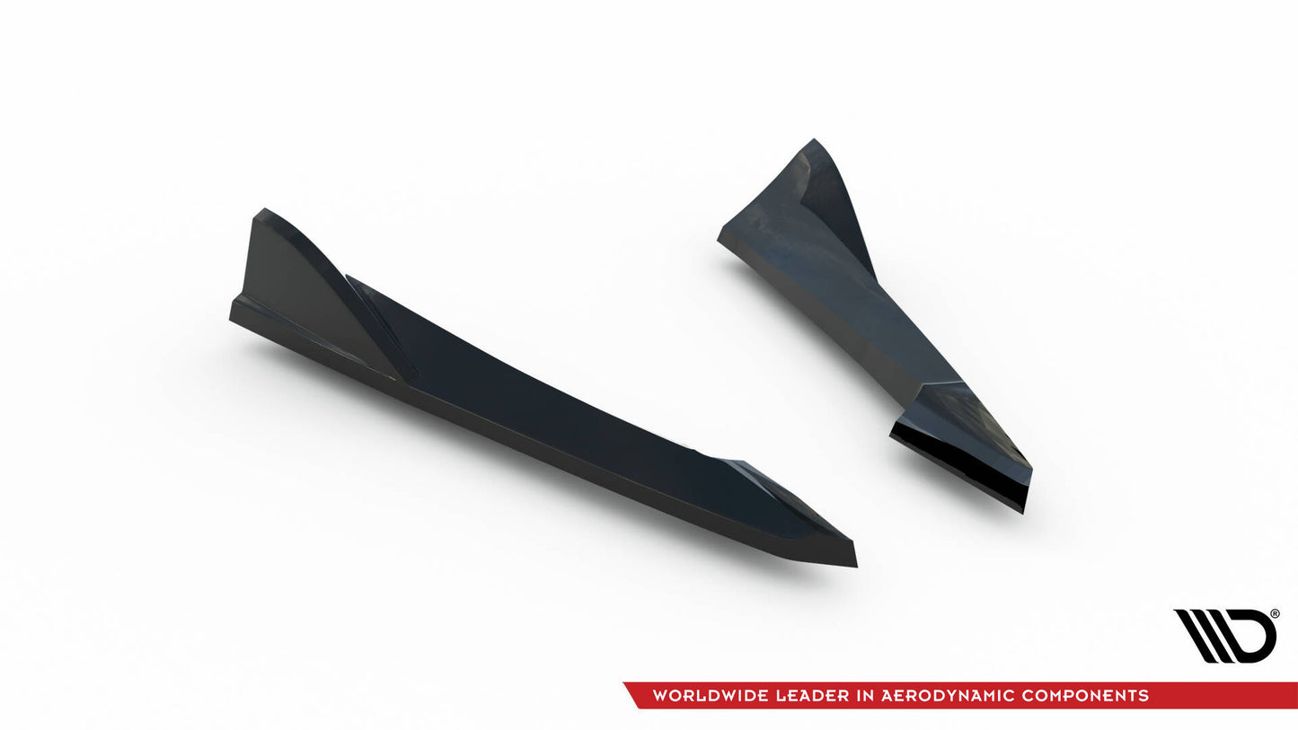 Maxton Design boční difuzory pod zadní nárazník ver.2 pro Audi S4 B8, černý lesklý plast ABS, Sedan