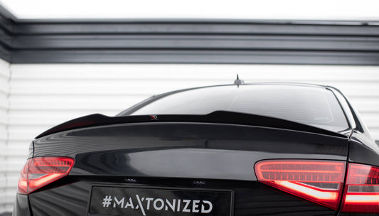 Maxton Design prodloužení spoileru pro Audi S4 B8, černý lesklý plast ABS