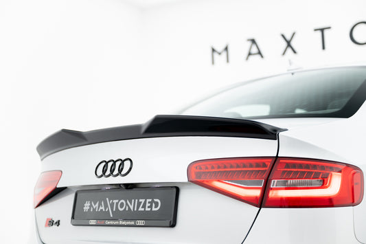 Maxton Design prodloužení spoileru 3d pro Audi S4 B8 FL, černý lesklý plast ABS