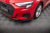 Maxton Design "Street Pro" spoiler pod přední nárazník s křidélky pro Audi A3 8Y, plast ABS bez povrchové úpravy, s červenou linkou