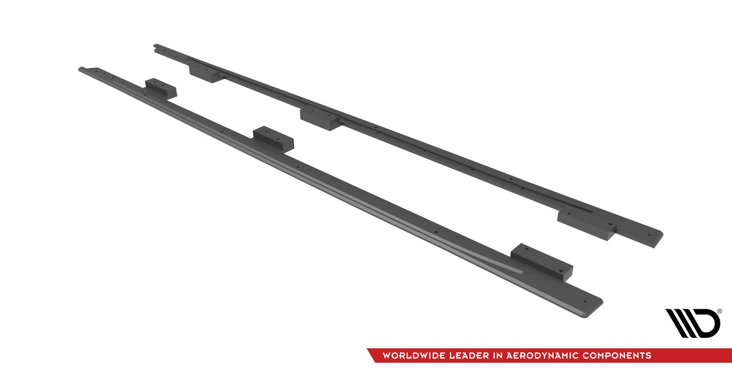 Maxton Design "Street Pro" difuzory pod boční prahy pro Audi A3 8Y, plast ABS bez povrchové úpravy, s červenou linkou