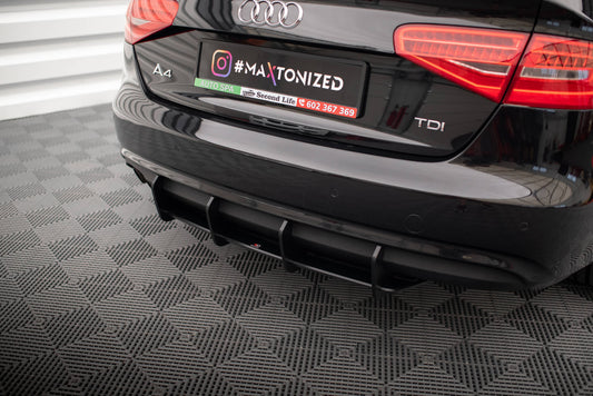 Maxton Design "Street Pro" difuzor zadního nárazníku pro Audi A4 B8 FL, plast ABS bez povrchové úpravy