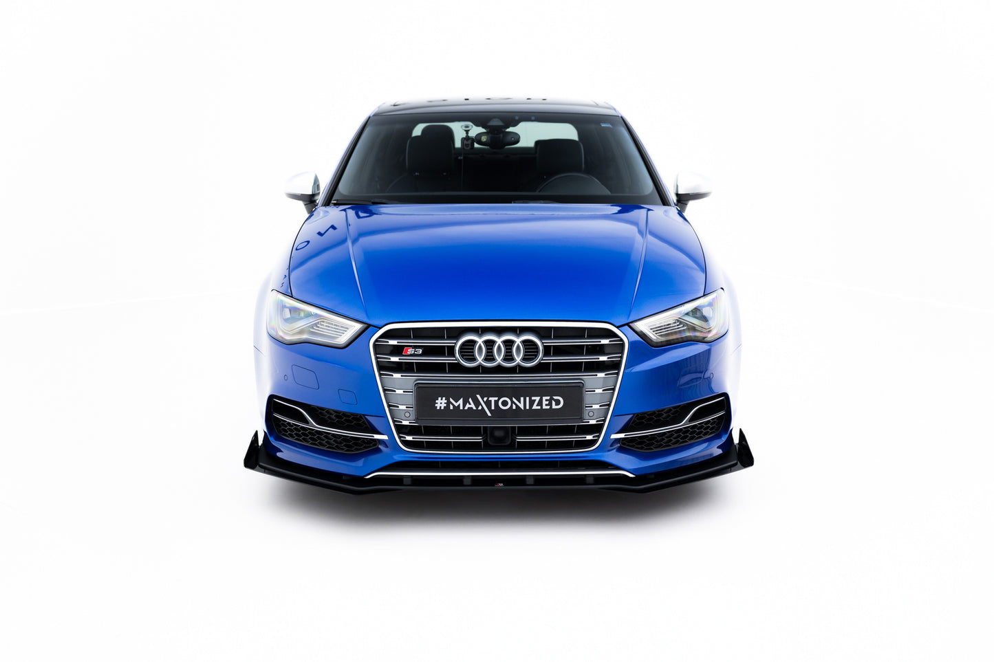 Maxton Design "Street Pro" spoiler pod přední nárazník s křidélky pro Audi A3 8V, plast ABS bez povrchové úpravy, S-Line Sedan