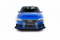 Maxton Design "Street Pro" spoiler pod přední nárazník s křidélky pro Audi A3 8V, plast ABS bez povrchové úpravy, S-Line Sedan