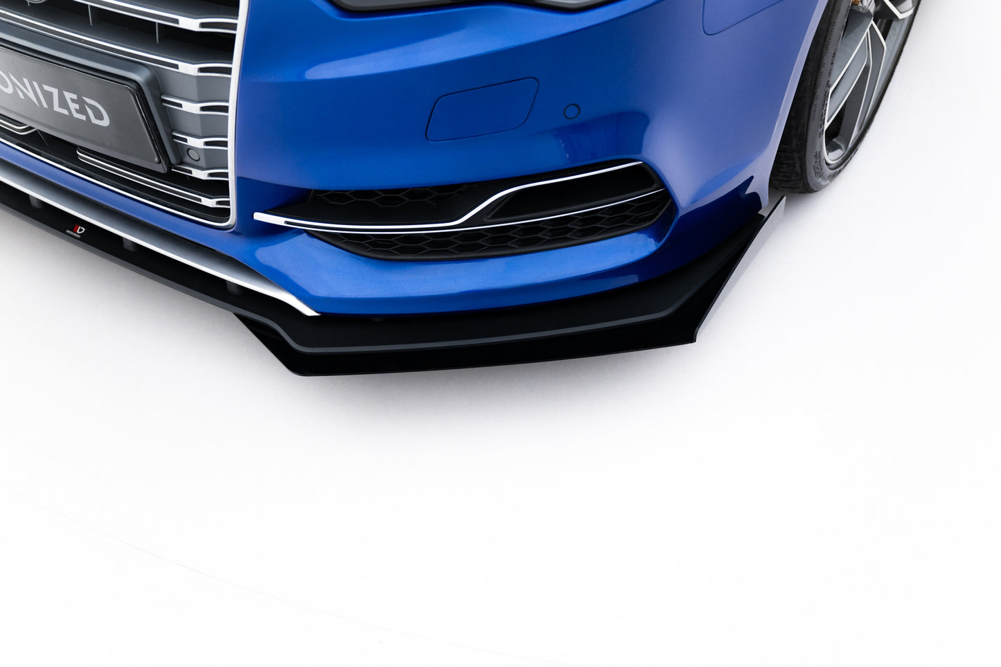 Maxton Design "Street Pro" spoiler pod přední nárazník s křidélky pro Audi A3 8V, plast ABS bez povrchové úpravy, S-Line Sedan