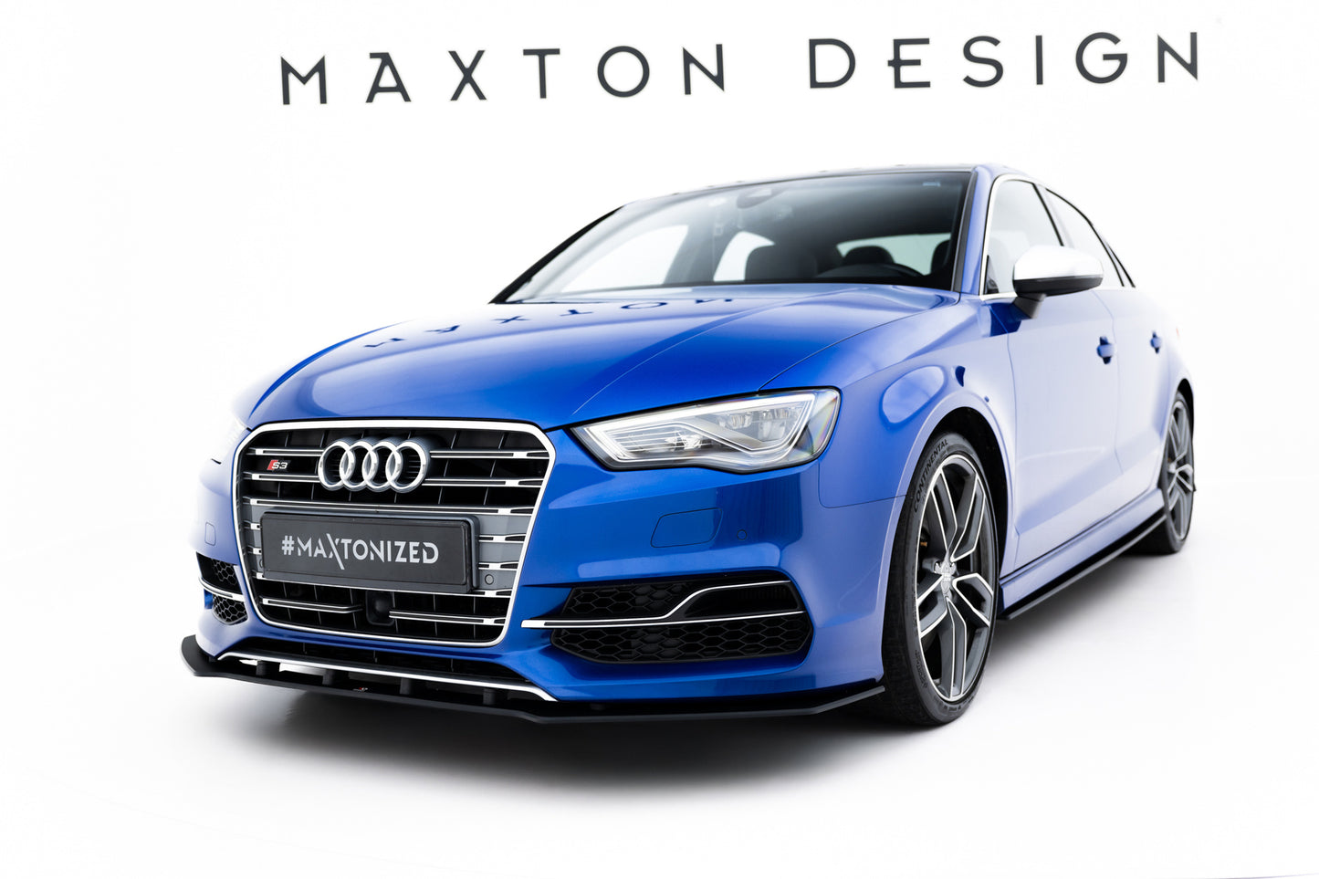 Maxton Design "Street Pro" spoiler pod přední nárazník pro Audi A3 8V, plast ABS bez povrchové úpravy, s červenou linkou, S-Line Sedan