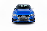 Maxton Design "Street Pro" spoiler pod přední nárazník pro Audi A3 8V, plast ABS bez povrchové úpravy, s červenou linkou, S-Line Sedan