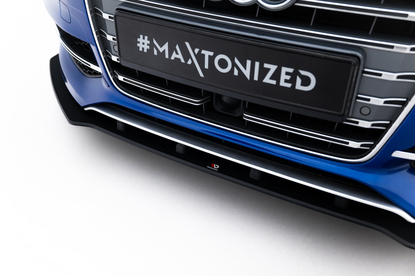 Maxton Design "Street Pro" spoiler pod přední nárazník pro Audi A3 8V, plast ABS bez povrchové úpravy, s červenou linkou, S-Line Sedan