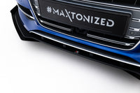 Maxton Design "Street Pro" spoiler pod přední nárazník s křidélky pro Audi A3 8V, plast ABS bez povrchové úpravy, s červenou linkou, S-Line Sedan